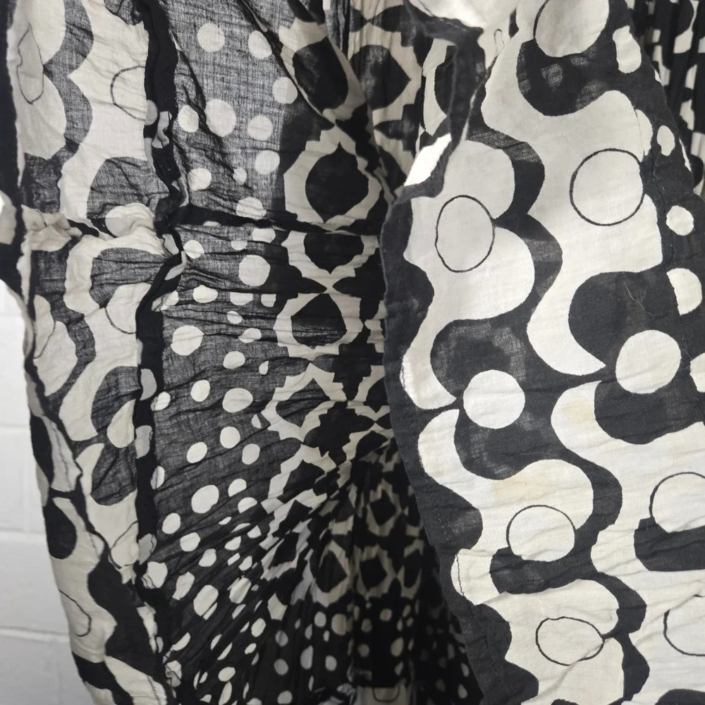 Vtg Le Mieux Cotton Maxi‎ Skirt One Size Polka Dot Broomstick Contrast Festival